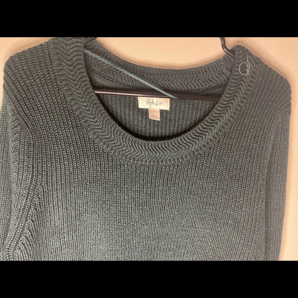 flare sleeve contrast border sweater - Picture 5 of 5